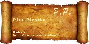 Pitz Piroska névjegykártya