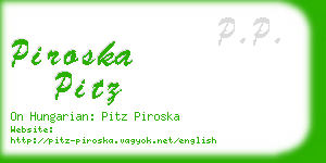 piroska pitz business card